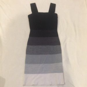 Black to white shades dress